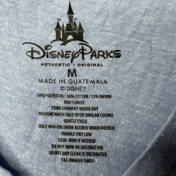 Disney Mickey Mouse Womens SS V‎ Neck Blue Tshirt Size M - Picture 4 of 8